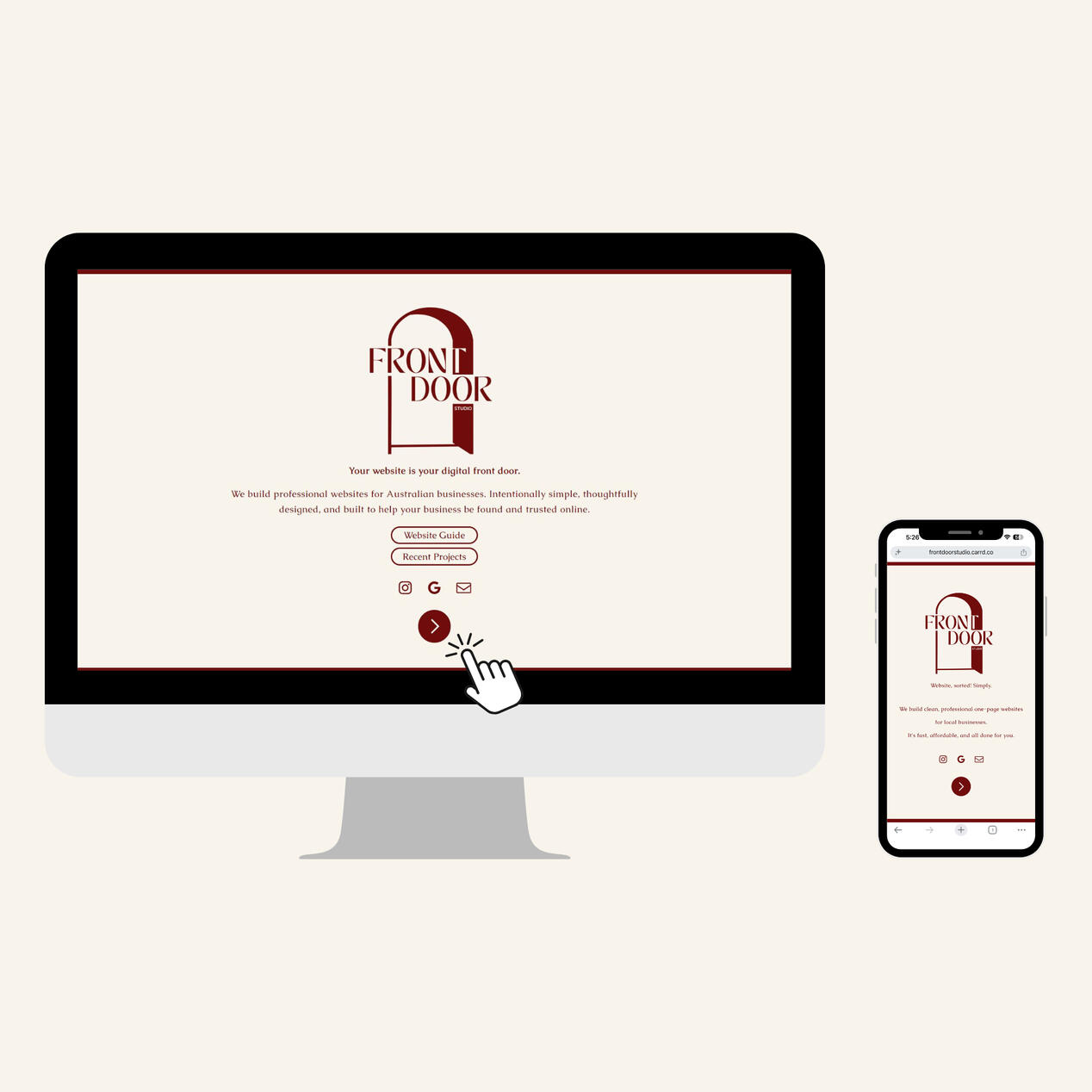 Front Door Studio Website Design Business Studio Package Affordable Bellarine Peninsula